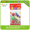 Blister Card package 3d fancy fruit eraser